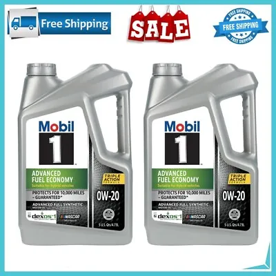 🔥2 PACK🔥 Mobil 1 Advanced Fuel Economy Full Synthetic Motor Oil 0W-20 5 Qt • $48.98