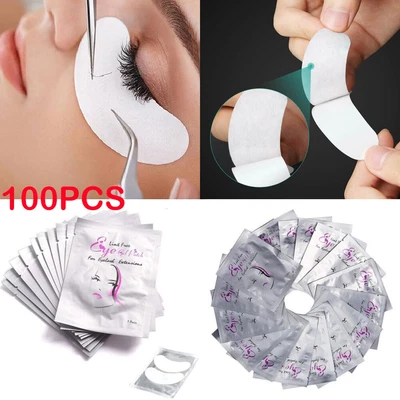 £3.99 • Buy 100 Pairs Eyelash Extensions Pads Under Eye Lash Gel Lint Free Eye Patches Pads