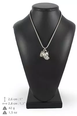 Amstaff - Silver Plated Necklace With A Dog On Silver Cord Art Dog AU • $147.99