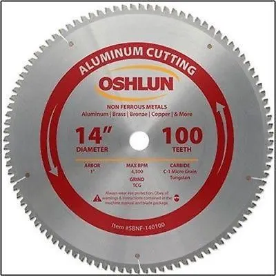 $160.99 • Buy 14  100T Carbide Tip Aluminum Cutting Saw Blade W/ 1  Arbor