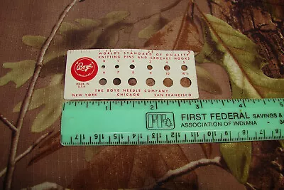 Boye Needle Co Gauge Ruler 0-10.5 Plastic Knit PIN Crochet Hook USA Vintage • $6.99