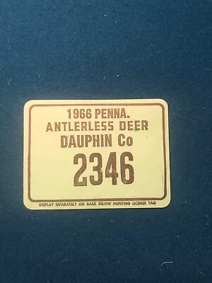 1966 Dauphin County Pennsylvania County 22 Antlerless Hunting License • $10