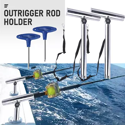 2X Outrigger Rod Pod Detachable Marine  Fishing Rod Holder Boat Stainless Steel  • $65.70
