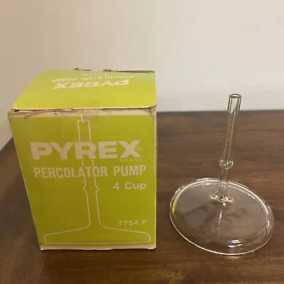 NOS Pyrex 4 Cup Percolator Flameware Coffee Pot Glass Stem Pump In Box  #7754-P • $49.99