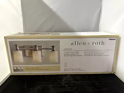 Allen + Roth Gracey 19.17-in 3-Light Brushed Nickel Modern/Contemporary Vanity L • $37