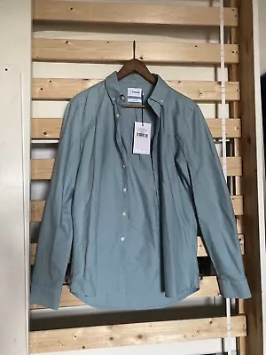 Men’s Farah Size M Slim Fit Light Turquoise Cotton Shirt. • £25