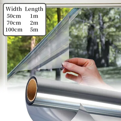 One Way Mirror Window Film Reflective Home Privacy Solar Tint Foil Glass Sticker • £11.48
