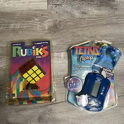 NEW Vintage The Original Rubiks Cube Milton Bradley *Sealed*BONUS Tetris Fliptop • $64.99