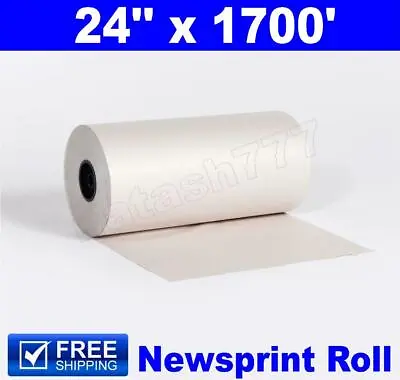 $61.95 • Buy 24  X 1700` 30# Newsprint Shipping Wrapping Stuffing Packaging Paper Roll 