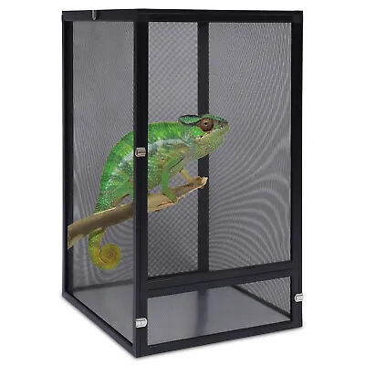 $85.58 • Buy Feeding Box Buckle Closing Screen Cage Reptile Enclosure Chameleon Tall Tank 