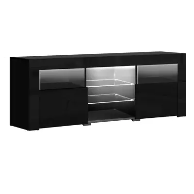 $164.83 • Buy Artiss TV Cabinet Entertainment Unit Stand RGB LED Gloss Furniture 160cm Black