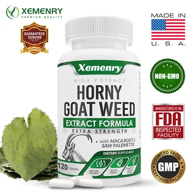 Horny Goat Weed 1560mg - Energy & Endurance - Maca Saw Palmetto Panax Ginseng • $7.75