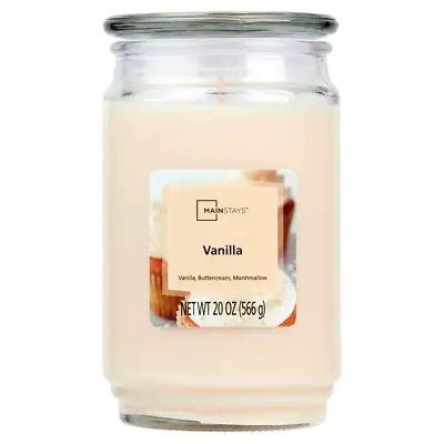 Mainstays Vanilla Scented Single-Wick Large Jar Candle 20 Oz. • $9.98