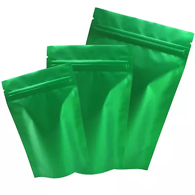 Double-Sided Green Resealable Zip Seal Stand-Up Food-Safe Packaging Bags Bulk • $36.84