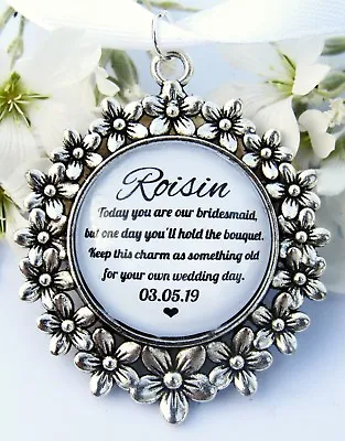 £6.79 • Buy Bridesmaid Bouquet Charm Something Old Quote Flowers Charm Wedding Gift
