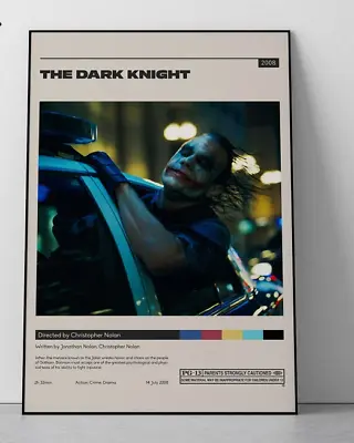 $24.99 • Buy The Dark Knight TV Series Christopher Nolan  Minimalist Movie Poster Art Print