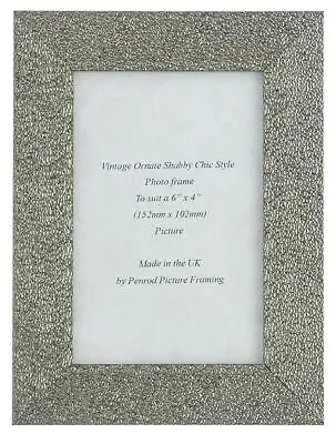 Embossed Pewter 4 X 6 Inch Photo Frame Mirror Edge Hand Made Real Glass • £7.99