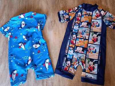 Boys Summer Holiday  Swimming Costume/UV Suit Age 6-9 Months. X 2 • £4.99