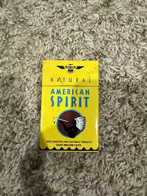 1 - Vintage Natural American Spirit Hinged Collector's Tin(empty) - Yellow • $15.99