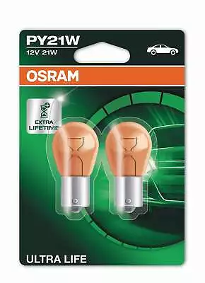 Osram Bulb 12V 21W BAU15s Yellow Metal Base Ultra Life2pcs • $7.44