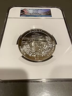 2011 5 Oz Silver 25c Glacier Ngc Ms 69 Pl • $365