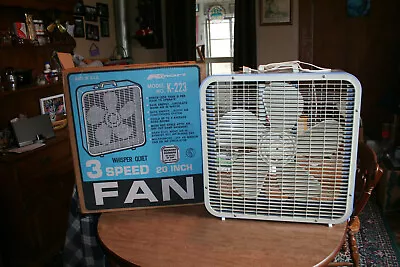 Vintage Kmart 20” Box Fan  Light Blue 3 Speed No K-223 Original Box See Pix!! • $84.99