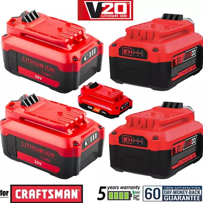 For Craftsman V20 20 Volt MAX Li-ion Battery / Charger CMCB204 CMCB202 CMCB201 • $29.98