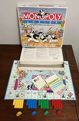 VINTAGE Monopoly Junior Jr. Parker Brothers 1990 COMPLETE 100% Board Game! RARE! • $19.99