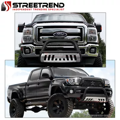 For 11-18 Ford Explorer Matte Blk Bull Bar Brush Push Bumper Grill Guard+SS Skid • $215.76