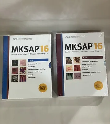 ACP MKSAP 16 Part A & B 2015 Medical Knowledge Self-Assessment Program NWOT.!! • $80