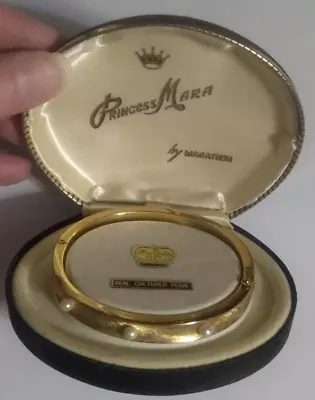 Vintage 12KT GF And Cultured Pearl Princess Mara By Marathon Bracelet With Box • $49.50