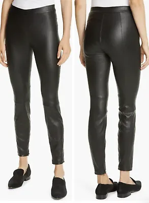 VINCE 100% Lamb Leather Ankle Zip Leggings In Black - Retail $1150 - Small • $259