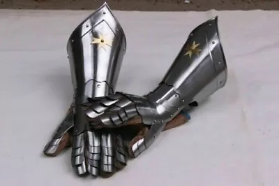 Medieval Gloves Armor Knight Gauntlets Steel Gauntlet Functional Pair Crusader • $137.10