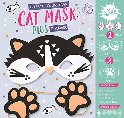 Get Set Make Create Your Own Cat Mask Felt Kids Craft Kits • £7.49