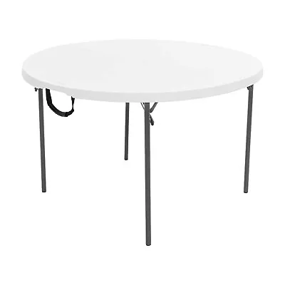 Lifetime 48-Inch Round Fold-In-Half Table White Granite Color Top 280064 • $138