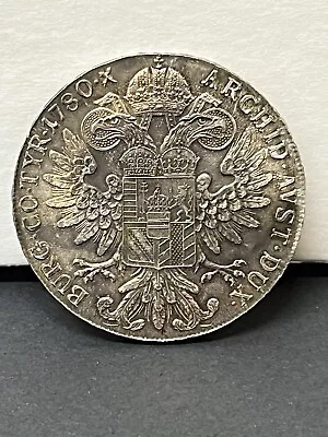 Austrian Maria Theresa Thaler  BURG CO TYR 1780  .833 Silver Coin  28 Grams.  ML • $395