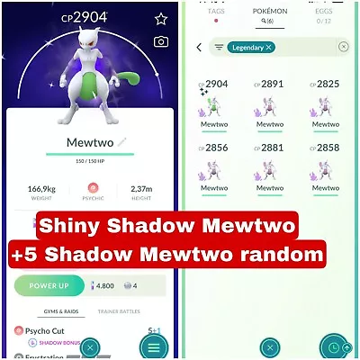 Pokemon Shiny Mewtwo Shadow + 5 Shadow Mewtwo Regular | Mini P T C • $4.90