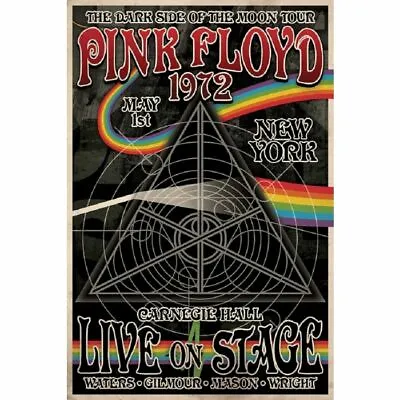 PINK FLOYD POSTER 1972 CARNEGIE HALL DARK SIDE OF THE MOON TOUR 24x36 FREE SHIP • $14.99