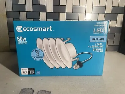 EcoSmart (60W Replacement) 4  White LED Recessed Trim Daylight 4-pack • $6