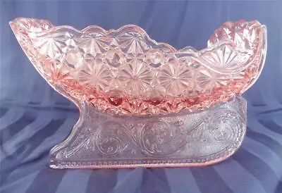 Vintage Fenton/L.G. Wright Glass Sleigh Rose Pink Button And Bows • $29.98