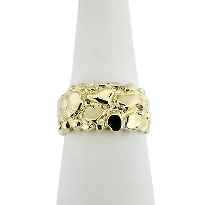 Solid 14K Yellow Gold Classic 11mm Mens Nugget Ring Size 5 - 15 • $609