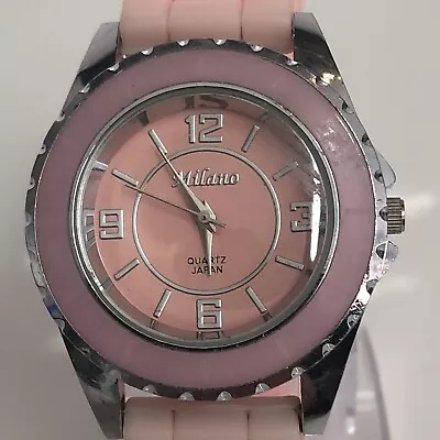 Milano Ladies Quartz Watch With Pink Silicone Rubber Strap • £9