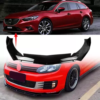 Universal Adjustable Front Bumper Lip Splitter Spoiler For Mazda 6 Wagon Hatch • $47.97