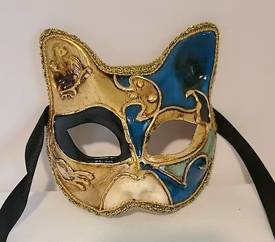 Original VENEZIA Italian Handcrafted Masquerade CAT Face Mask/Wall Decor Italy • $19.99