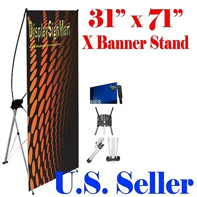 Medium X Banner Stand 31  X 73  W/ Free Bag Trade Show Display X-banner 80mm 180 • $16.95