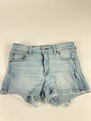 $16.19 • Buy American Eagle Outfitters Hi-Rise Shortie Zip Pockets Denim Shorts Blue Size 10 