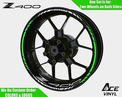 Kawasaki Z400 Wheel Decals Rim Stickers Tape Graphics Z 400 Z650 Z800 Z900 Z1000 • $29.99