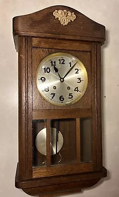 German  Black Forest Mission Oak Box Vienna Wall Regulator Clock • £113.49