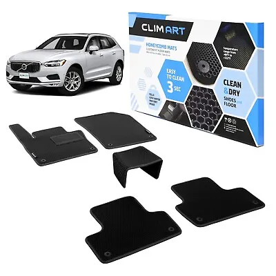 CLIM ART Floor Liners All Weather Mats For 2018-2024 Volvo XC60 Black/Black • $89.09