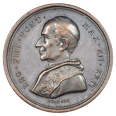 Vatican - Papal Medal 1900 Pope Leon XIII - Venite Ad Me Omnes - Bronze Statue • $31.70